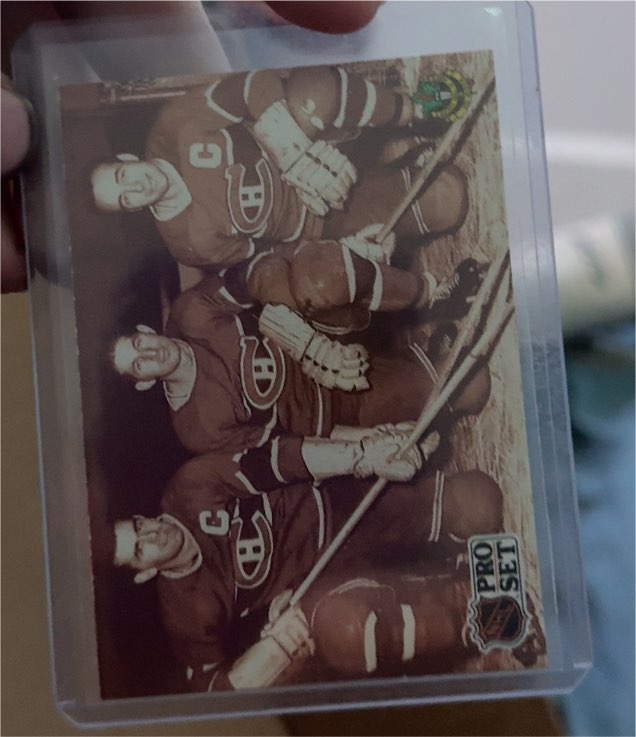 1991 Pro Set #337 The Punch Line Maurice Richard, Elmer Lach, Toe Blake — front