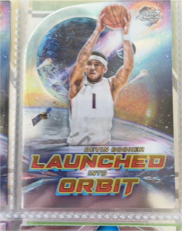2023-24 Topps Chrome Cosmic #LIO-18 Devin Booker Launched Into Orbit — front