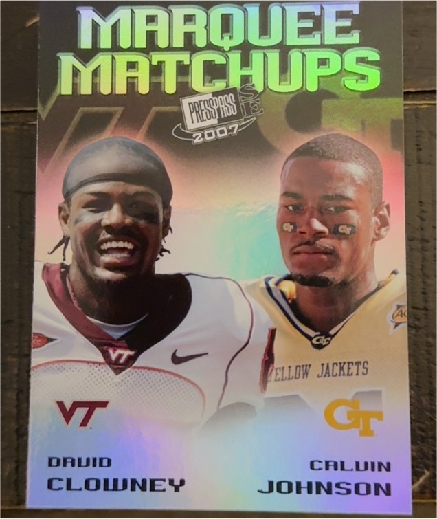 2007 Press Pass SE #MM-3 David Clowney / Calvin Johnson Marquee Matchups — front