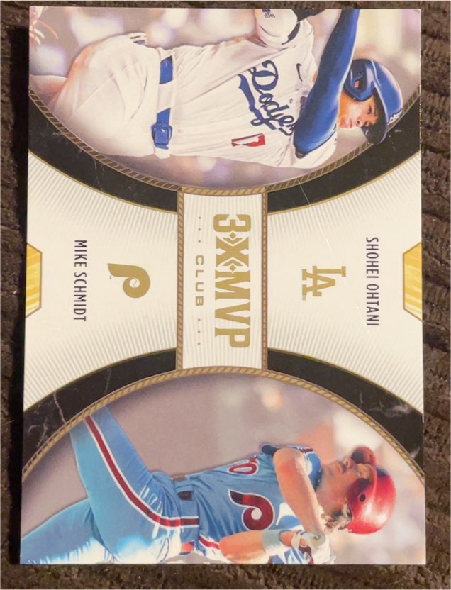 2025 Topps Welcome to the Club 3xMVP Shohei Ohtani x Mike Schmidt D5 — front