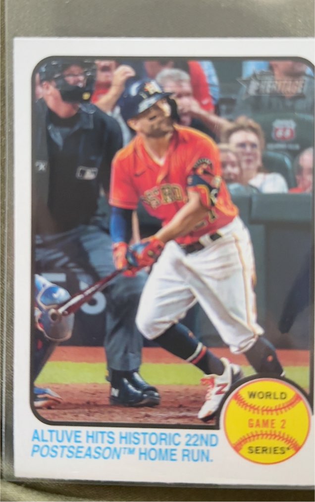 2022 Topps Heritage #206 Jose Altuve Hits Historic 22nd Postseason Home Run Houston Astros — front