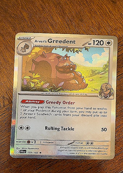 2023 Pokémon TCG #159 Arven's Greedent — front