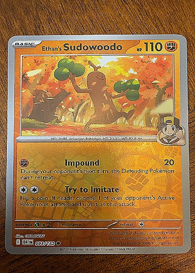 2023 Pokémon Destined Rivals #093 Ethan's Sudowoodo — front
