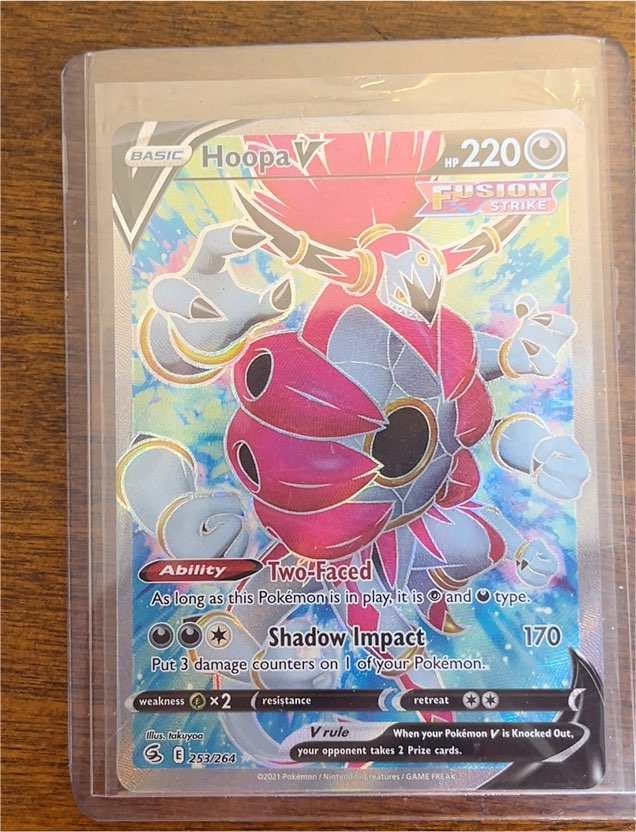2021 Pokémon Sword & Shield Fusion Strike #253 Hoopa V Full Art Ultra Rare — front