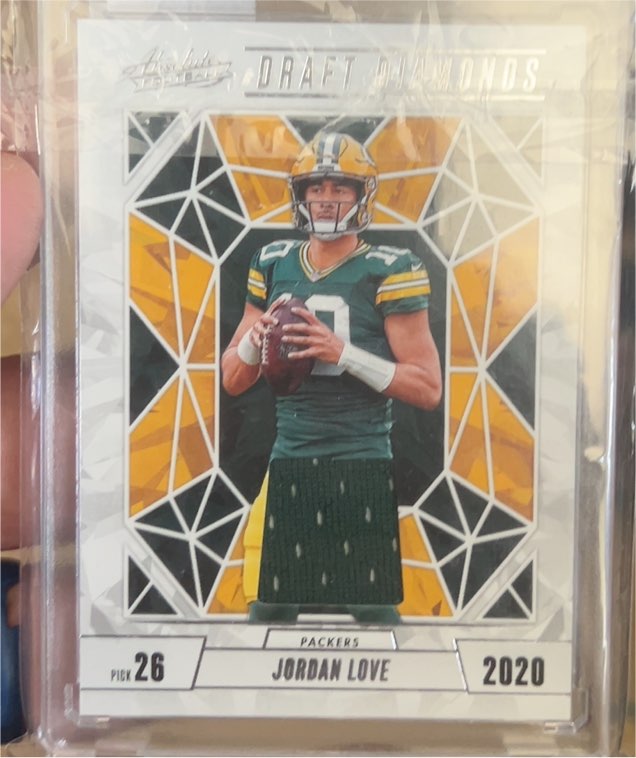 2024 Panini Absolute Draft Diamonds Jersey #DDJ-JLE Jordan Love — front