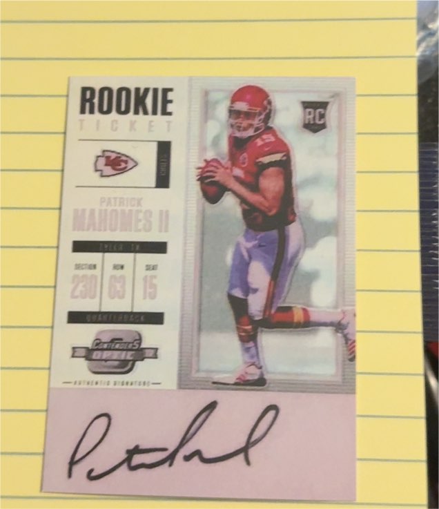 2017 Panini Contenders Optic Rookie Ticket Patrick Mahomes II — front