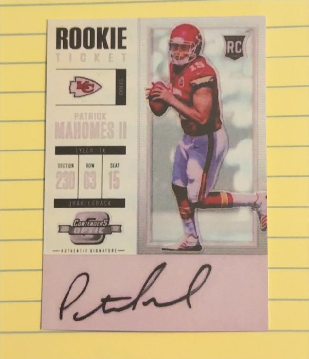 2017 Panini Contenders Optic #103 Patrick Mahomes II Rookie Ticket — front