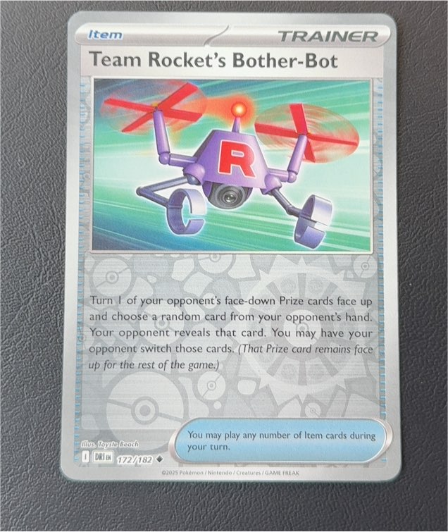 2025 Pokémon Destined Rivals #172 Team Rocket's Bother-Bot — front