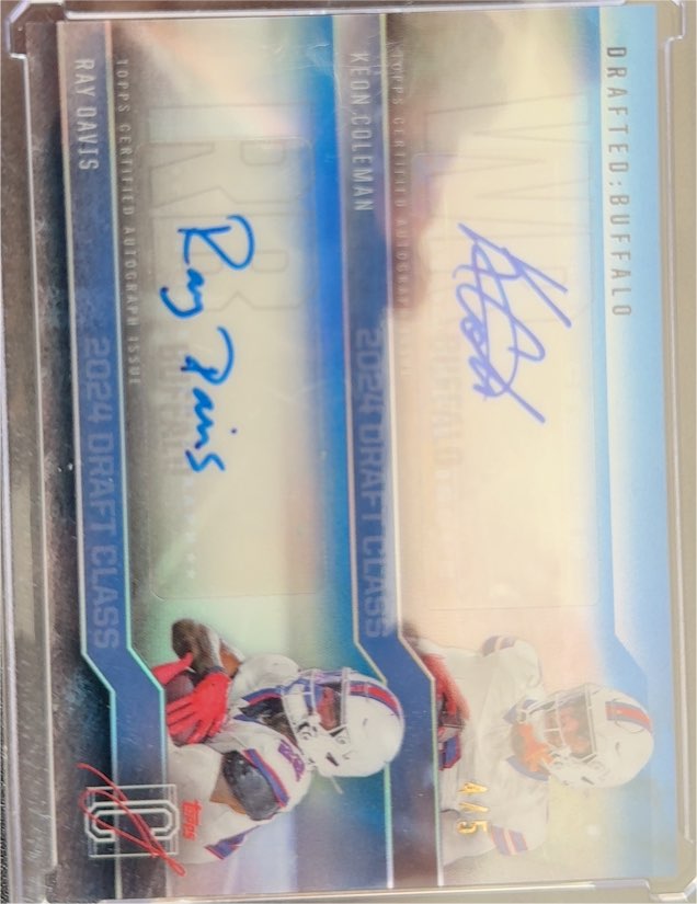2024 Topps Draft Class Dual Autograph Ray Davis & Keon Coleman — front