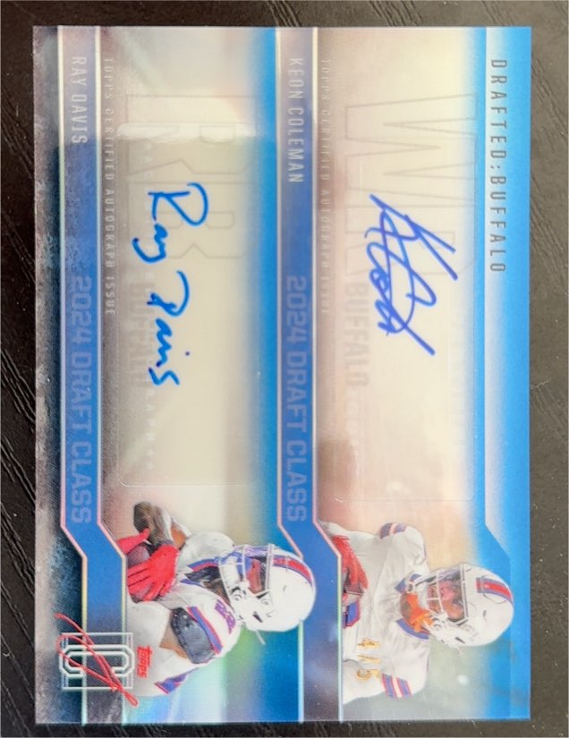 2024 Topps Draft Class Dual Autograph Ray Davis / Keon Coleman — front