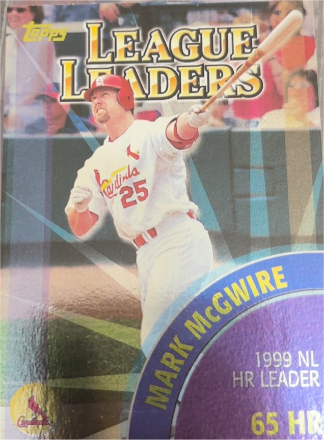 2000 Topps #462 League Leaders Mark McGwire — front