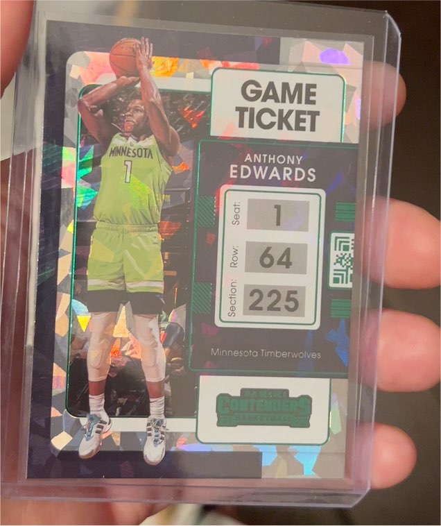 2021-22 Panini Contenders #5 Anthony Edwards Game Ticket — front