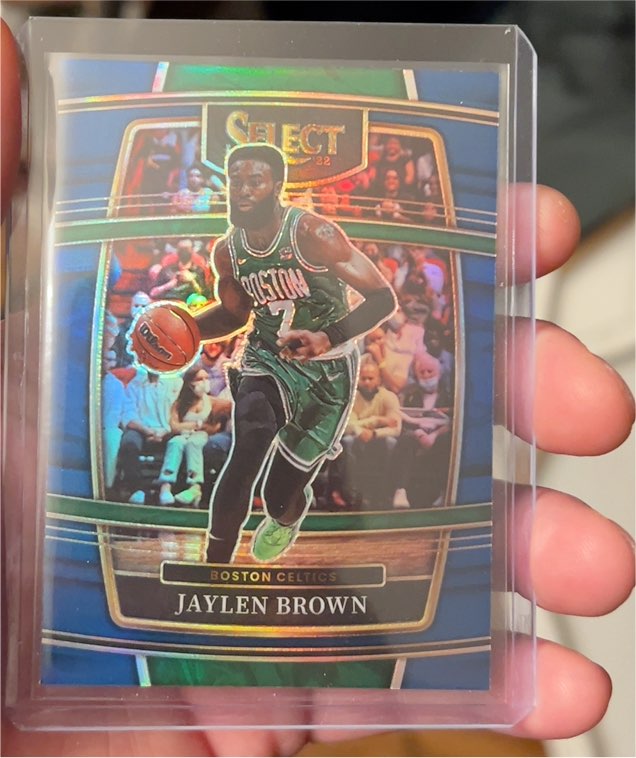 2021-22 Panini Select #67 Jaylen Brown Blue Prizms — front