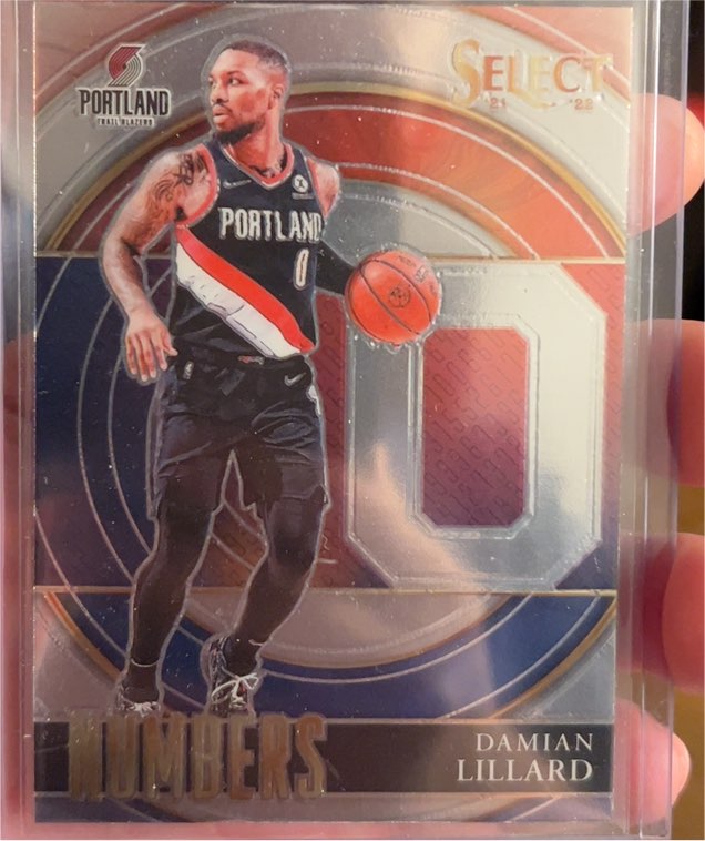 2021-22 Panini Select Numbers #15 Damian Lillard — front