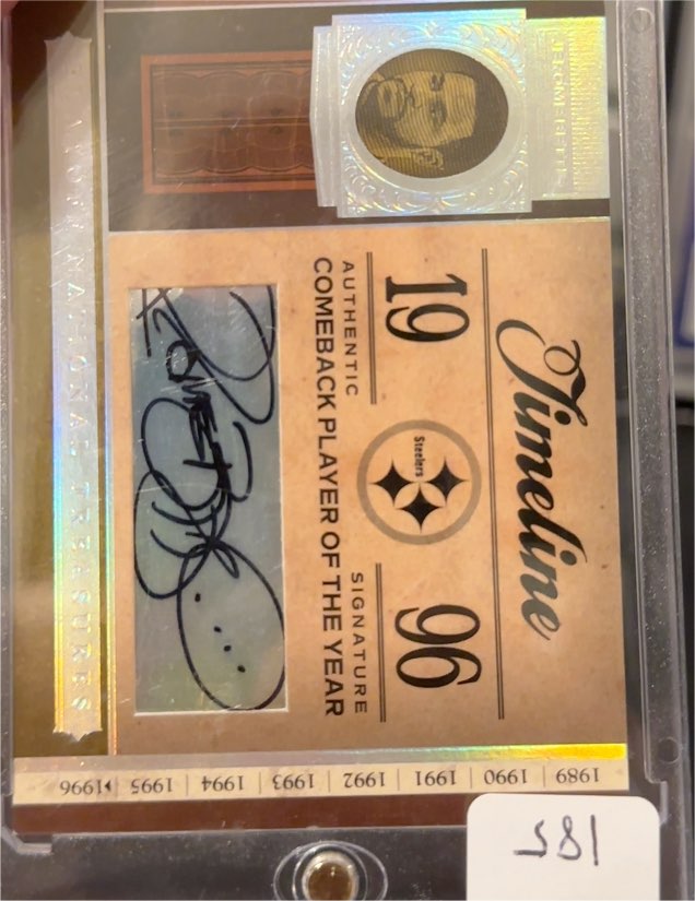 2006 Playoff National Treasures Timeline Signature #JBE Jerome Bettis Auto — front