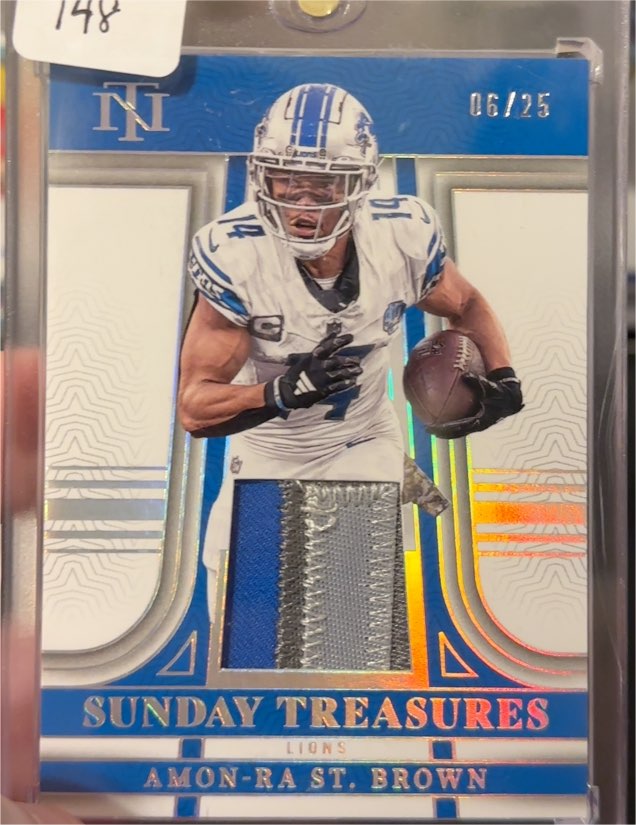 2023 Panini National Treasures Sunday Treasures #25 Amon-Ra St. Brown — front