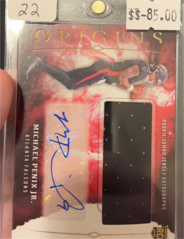 2024 Panini Origins Rookie Jumbo Jersey Autograph #RJA-MPE Michael Penix Jr. — front