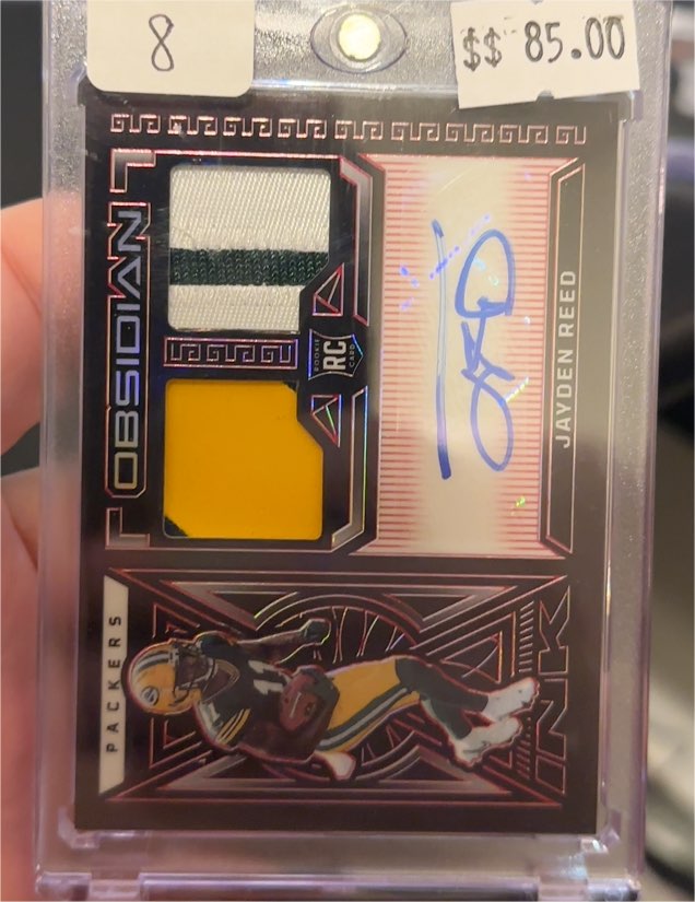 2023 Panini Obsidian Rookie Jersey Ink #RJI-JRE Jayden Reed — front