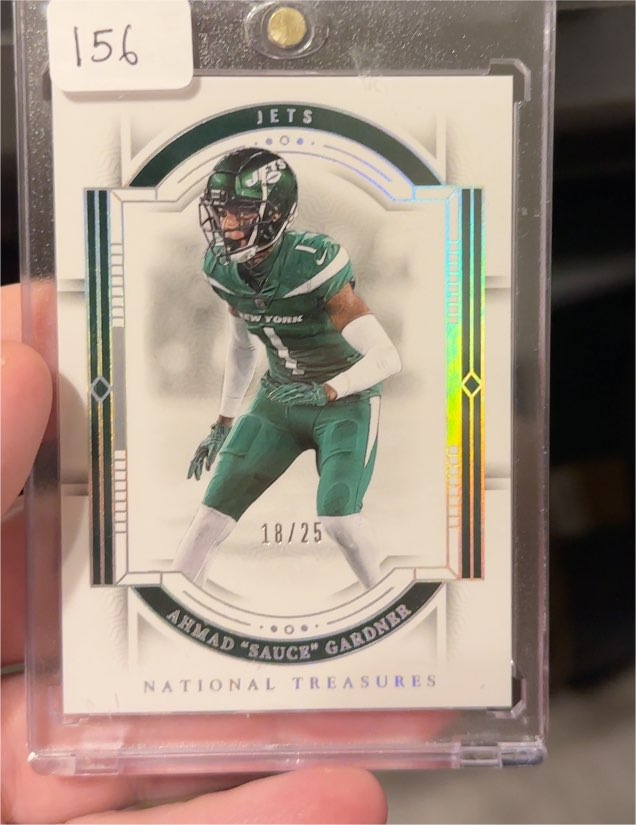 2023 Panini National Treasures #18 Ahmad "Sauce" Gardner — front