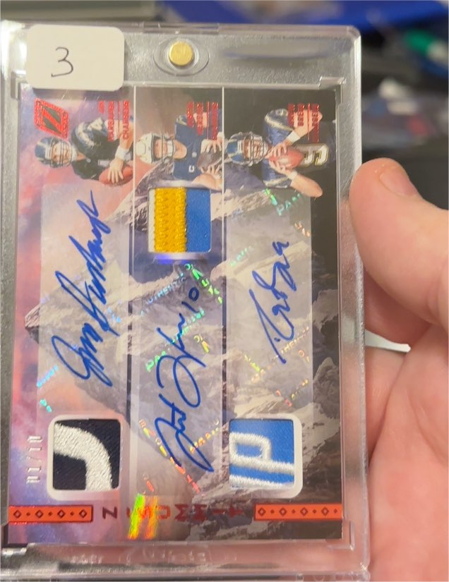2024 Panini Zenith Z Summit Autos #Z Summit Autos Jim Harbaugh/Justin Herbert/Drew Brees — front