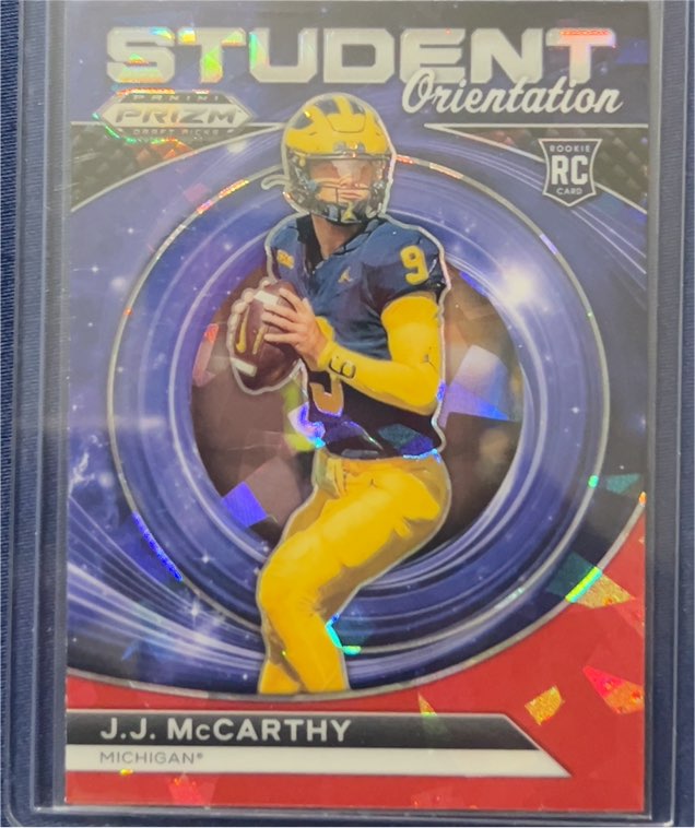 2024 Panini Prizm Draft Picks Student Orientation #SO-JJM J.J. McCarthy — front