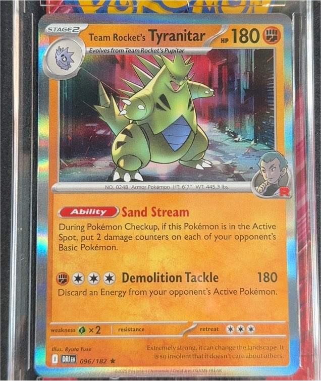 2025 Pokémon TCG SV10 Destined Rivals #096 Team Rocket's Tyranitar — front