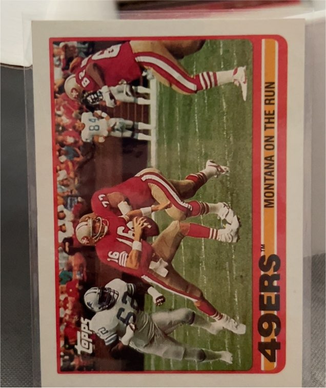 1989 Topps #6 Joe Montana Montana On The Run — front