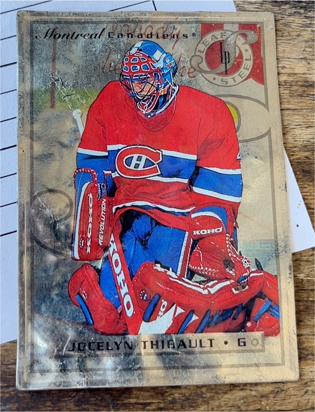 1996-97 Leaf Preferred Steel #55 Jocelyn Thibault — front