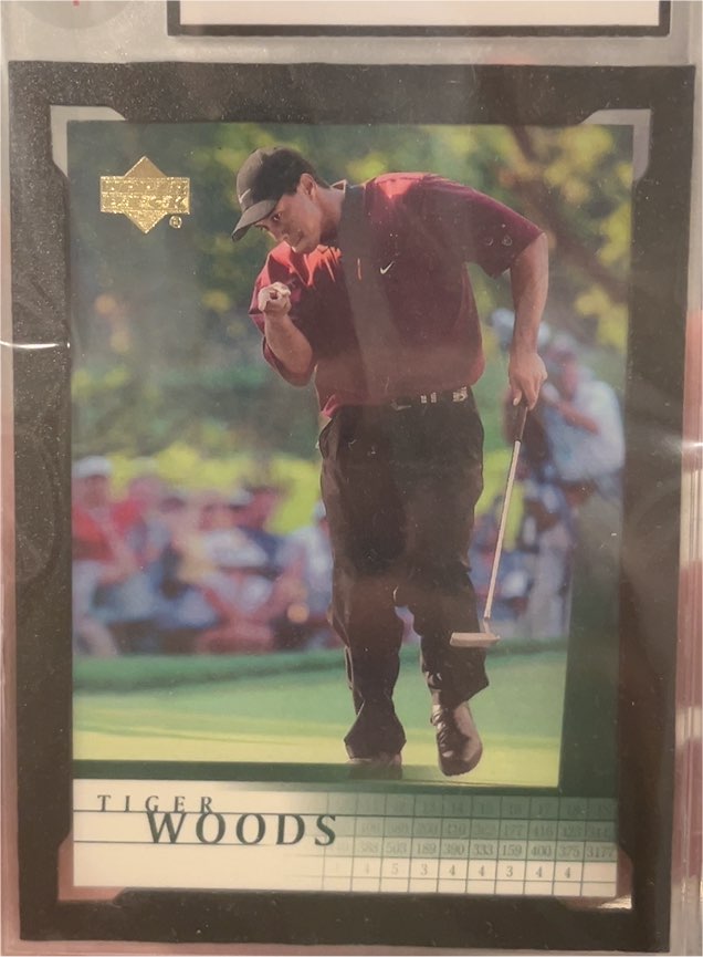 2001 Upper Deck #1 Tiger Woods Rookie Card — front
