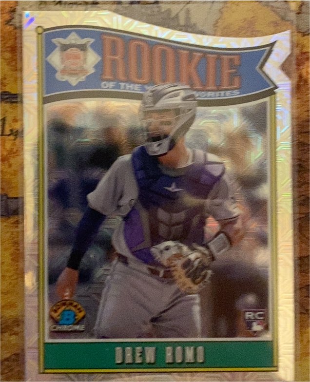 2025 Bowman Chrome #ROY-9 Drew Romo Rookie of the Year Favorites Mega Refractor — front