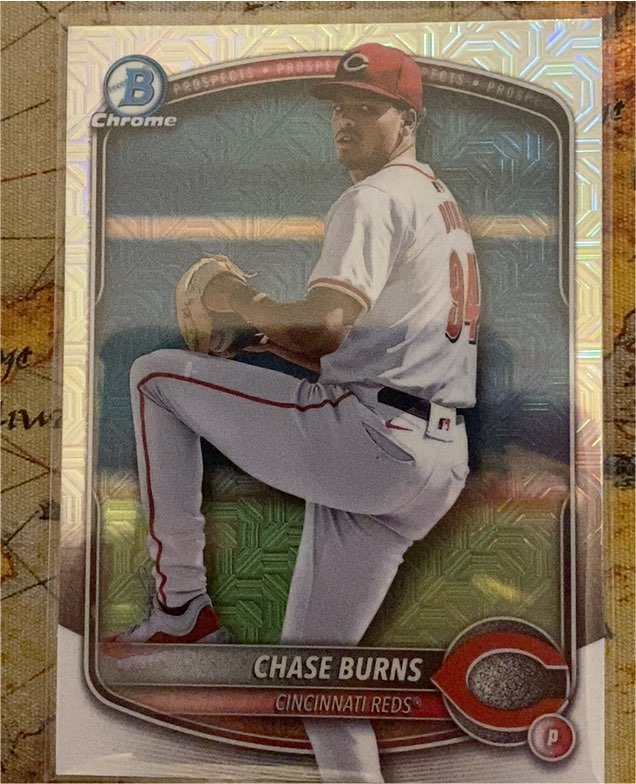 2025 Bowman Chrome #BCP-122 Chase Burns — front