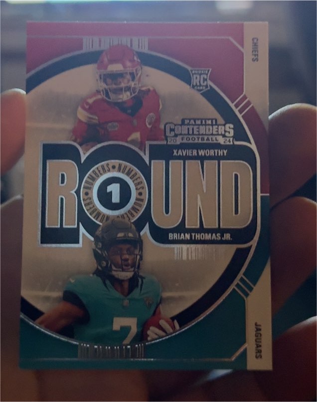 2024 Panini Contenders Football Round 1 Xavier Worthy & Brian Thomas Jr. — front