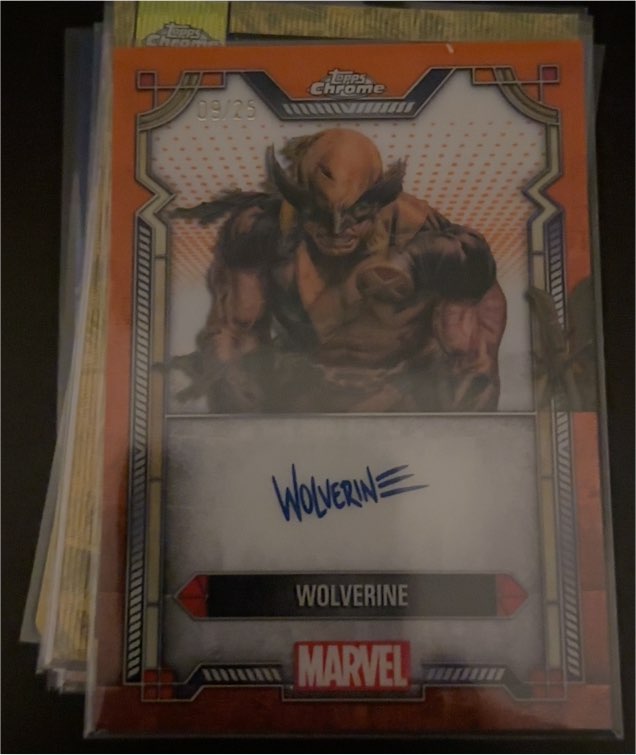 2024 Topps Chrome Marvel Wolverine Character Auto Orange /25 — front