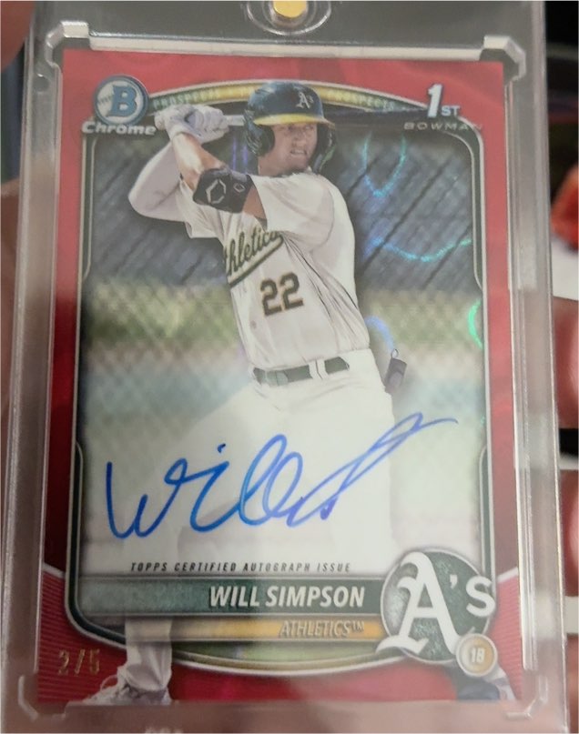 2025 Bowman Chrome #CPA-WSI Will Simpson — front
