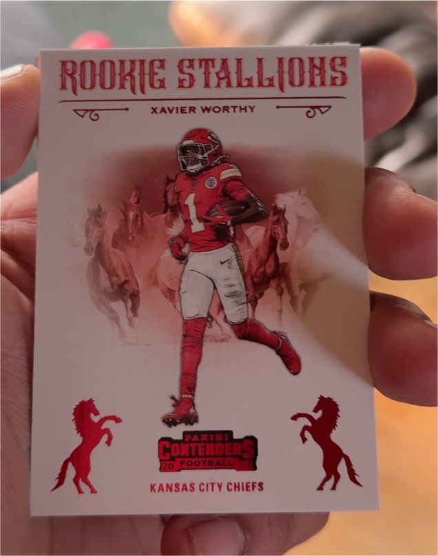 2024 Panini Contenders Football #7 Xavier Worthy Rookie Stallions — front