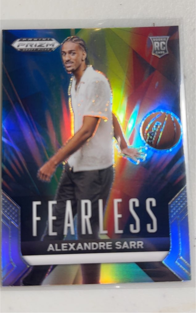 2024 Panini Prizm Draft Picks #16 Alexandre Sarr Fearless Silver Prizm Rookie Card — front