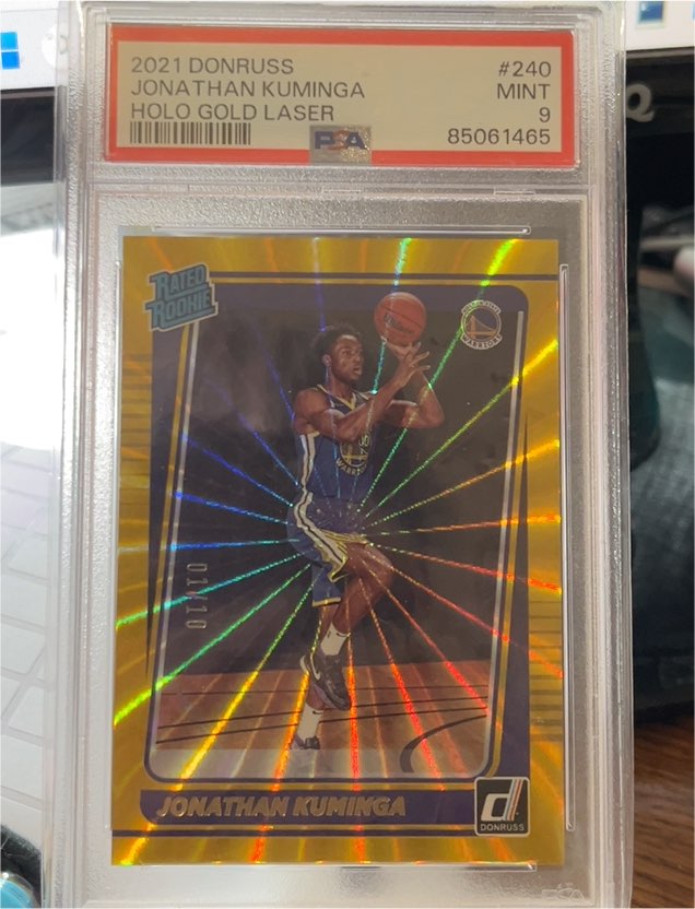 2021 Donruss #240 Jonathan Kuminga Holo Gold Laser — front