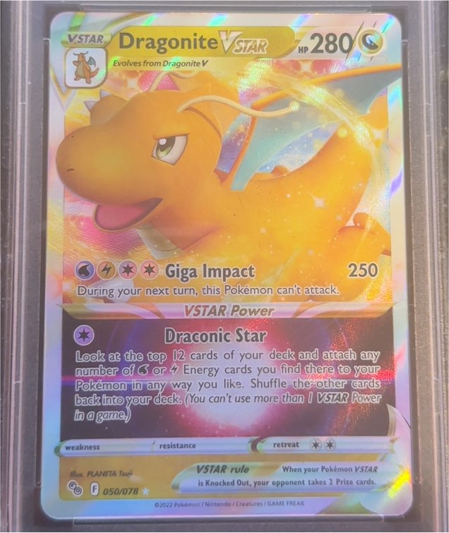 2022 Pokémon TCG Pokemon GO 050/078 Dragonite VSTAR — front