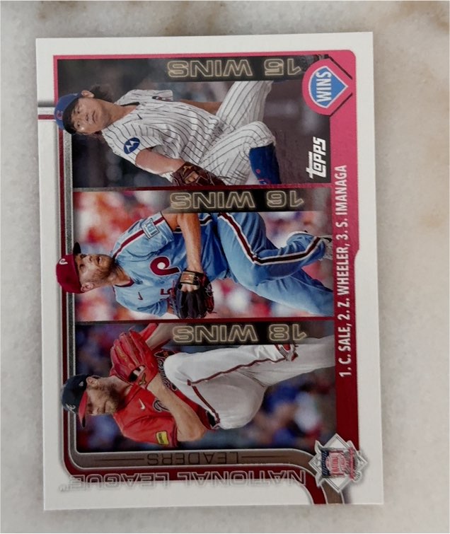 2025 Topps #234 National League Leaders Wins (Sale / Wheeler / Imanaga) — front