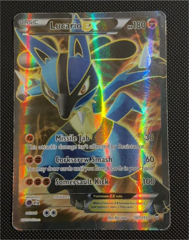 2014 Pokémon XY Furious Fists #107 Lucario EX — front