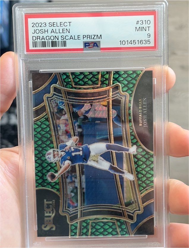 2023 Panini Select #310 Josh Allen Dragon Scale Prizm — front