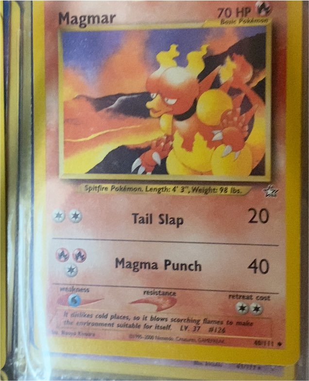 2000 Pokémon Neo Genesis #40 Magmar — front