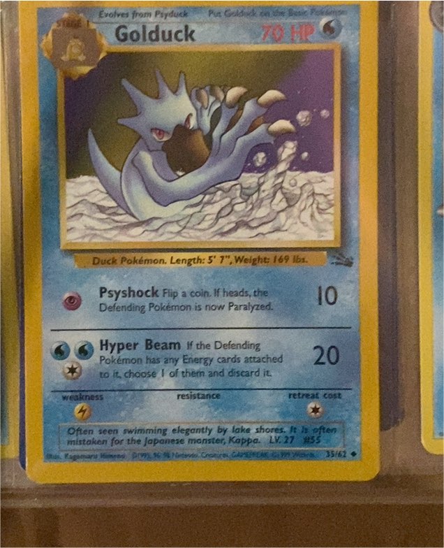 1999 Pokémon Fossil #35 Golduck — front
