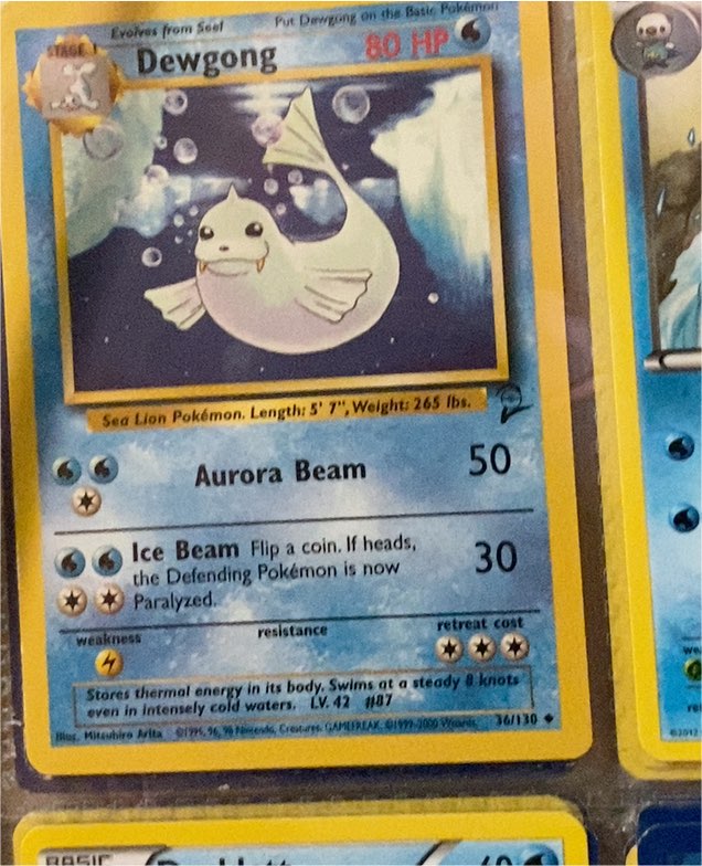 1999 Pokémon Base Set #25 Dewgong — front
