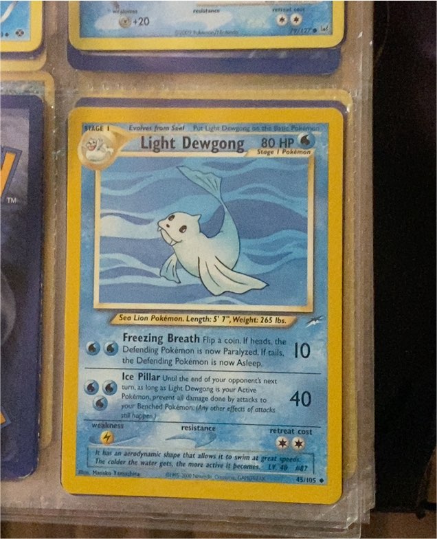 2000 Neo Destiny #45 Light Dewgong — front