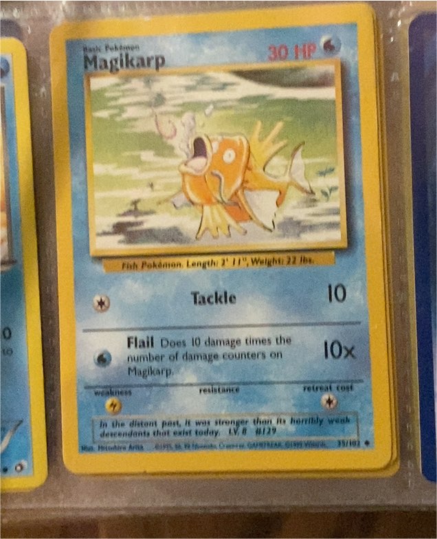 1999 Pokémon Base Set #35 Magikarp — front