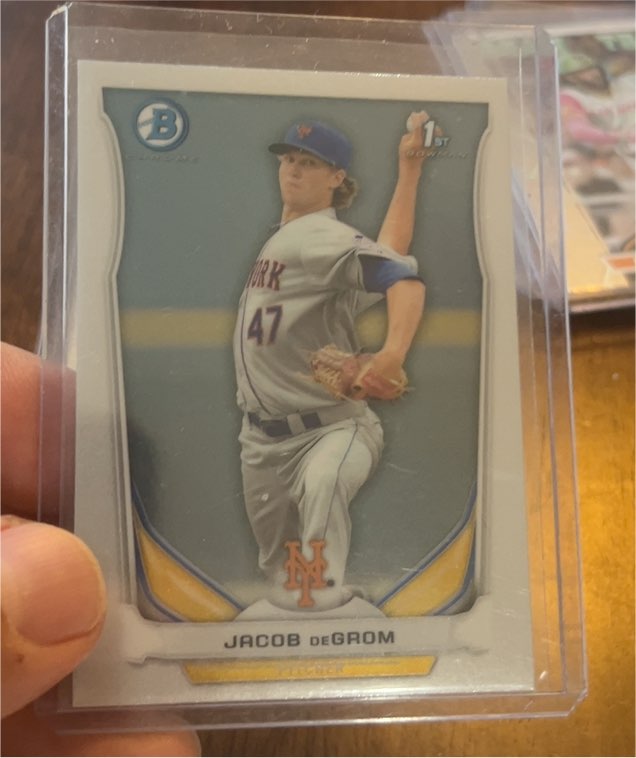 2014 Bowman Chrome Prospects #BCP73 Jacob deGrom 1st Bowman RC — front