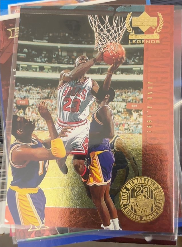 1999 Upper Deck Century Legends #MJ3 Michael Jordan Most Memorable Shots — front