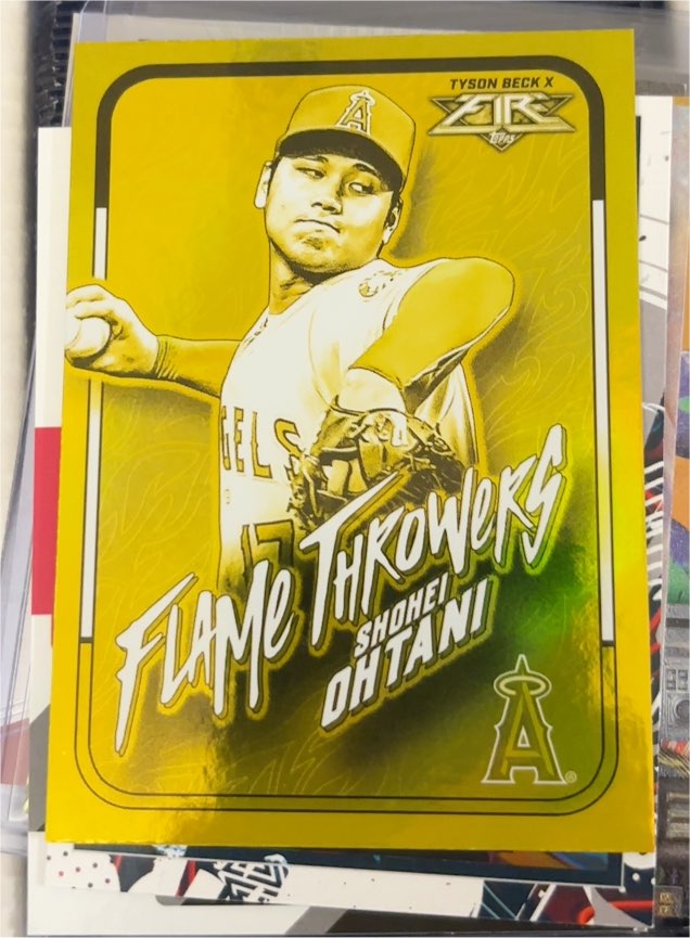 2022 Topps Fire Flame Throwers Gold Minted #FT-8 Shohei Ohtani — front