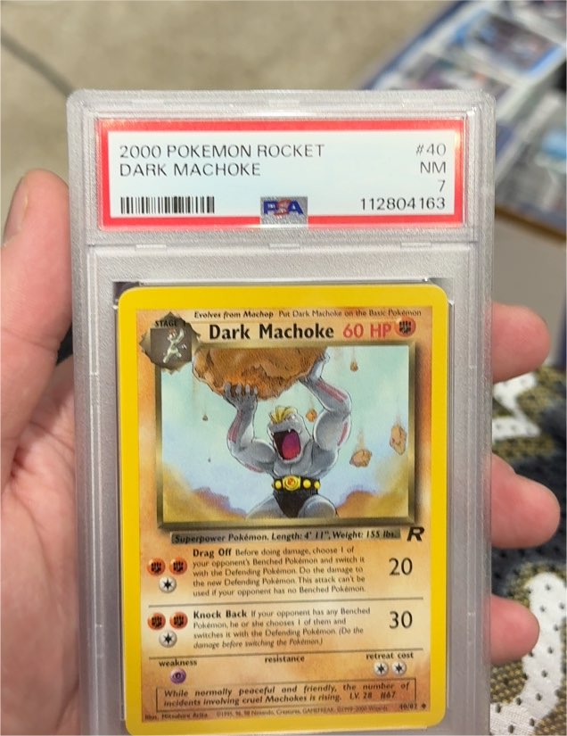 2000 Pokemon Team Rocket #40 Dark Machoke — front